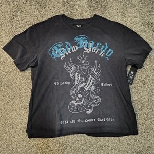 Ed Hardy Rhinestone Nyc Eagle Tshirt Size Large